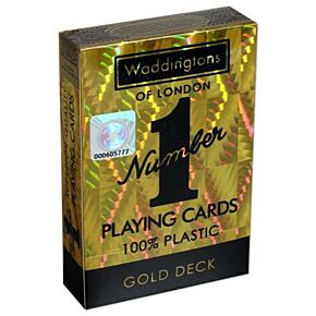 Gold colored playing cards 100% plastic