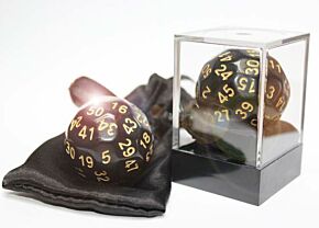 50 sided dice black/gold in acrylbox
